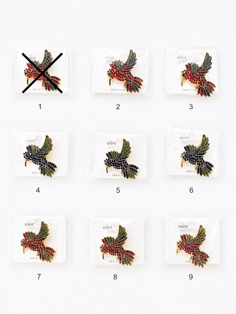 Multicolor Hummingbird Brooch Pin - Pick One - Picture 3 of 3